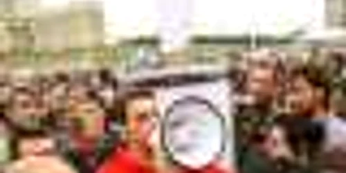 Protest împotriva limitării libertăţii de exprimare în faţa CNA Foto: Cătălin Tudorică