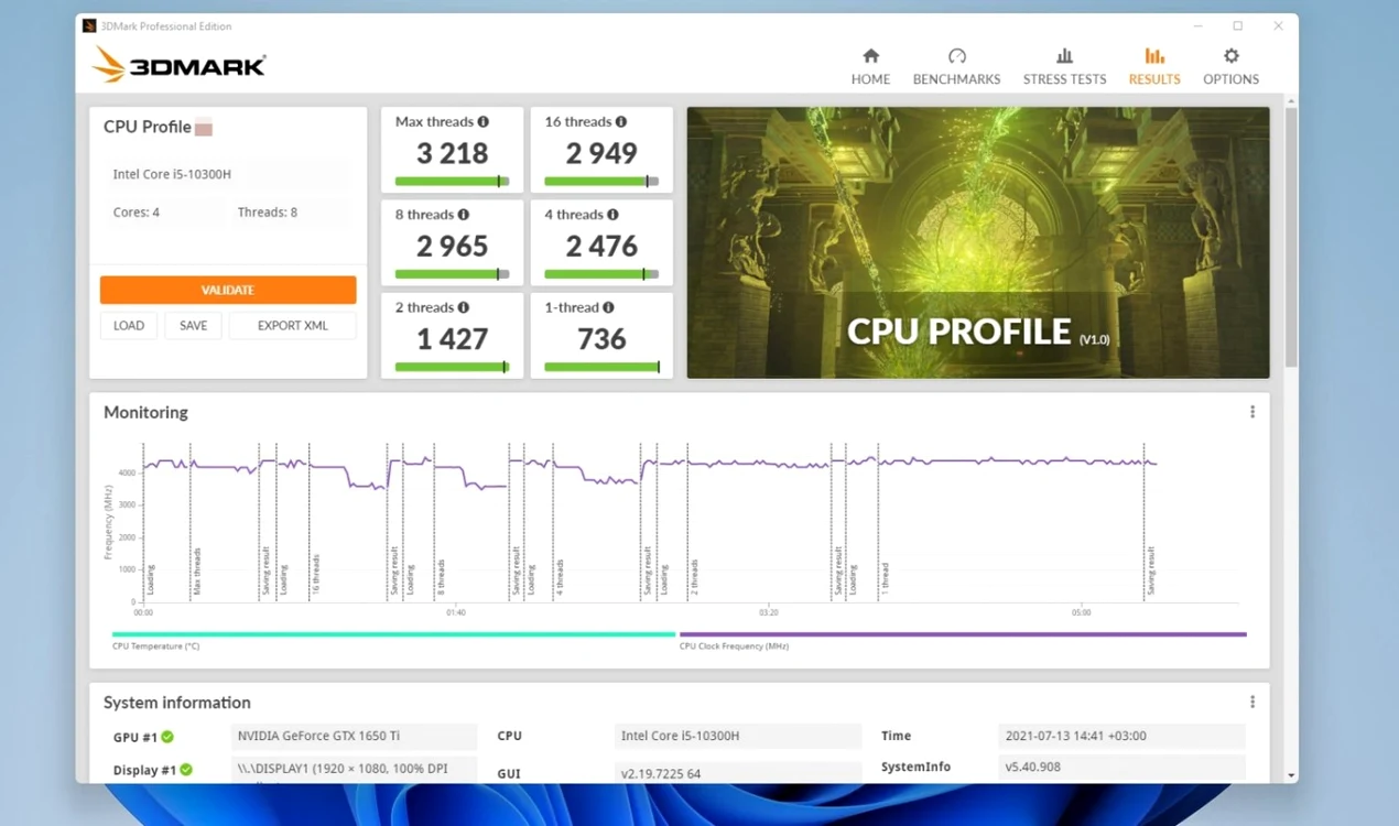 3DMark CPU Profile Windows 11