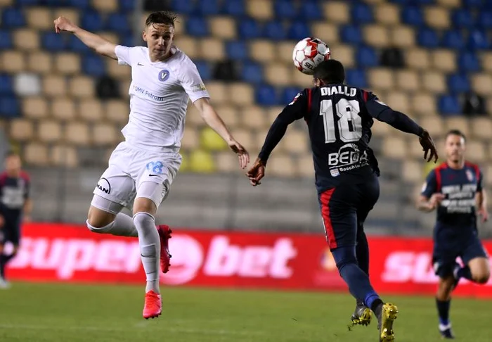 Louis Munteanu, de la FC Viitorul, a fost cel mai tânăr jucător de pe teren în meciul de la Târgoviște, cu ChindiaFOTO: Sportpictures.eu