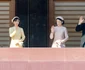 Prințesa Kako, Prințesa Kiko și Prințul Akishino la ziua Împăratului Naruhito și a Japoniei. FOTO: Kunaicho, Agenția Imperială