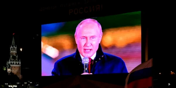 Vladimir Putin, discurs în Piața Roșie din Moscova, 30 septembrie 2022 | Foto AFP