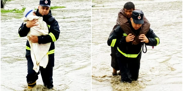 Pompieri in zonele afectate de inundatii