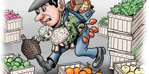 Caricatura Vali Ivan - pietari - piata- preturi paste 