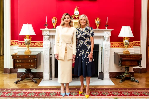 Olena Zelenska la Casa Alba in SUA Jill Biden aceeasi rochie ca la Bucuresti (5) jpg