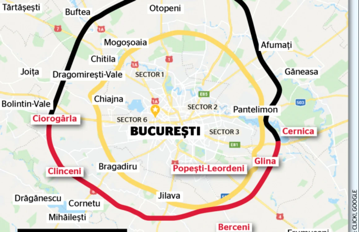 Harta Centura Bucuresti