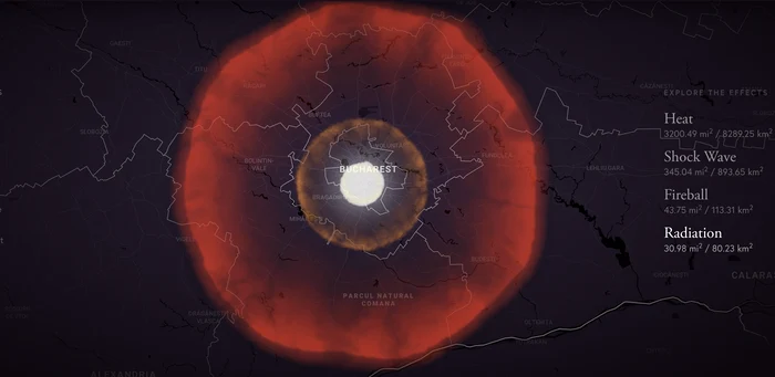 Impactul Tsar Bomba asupra Bucureștiului