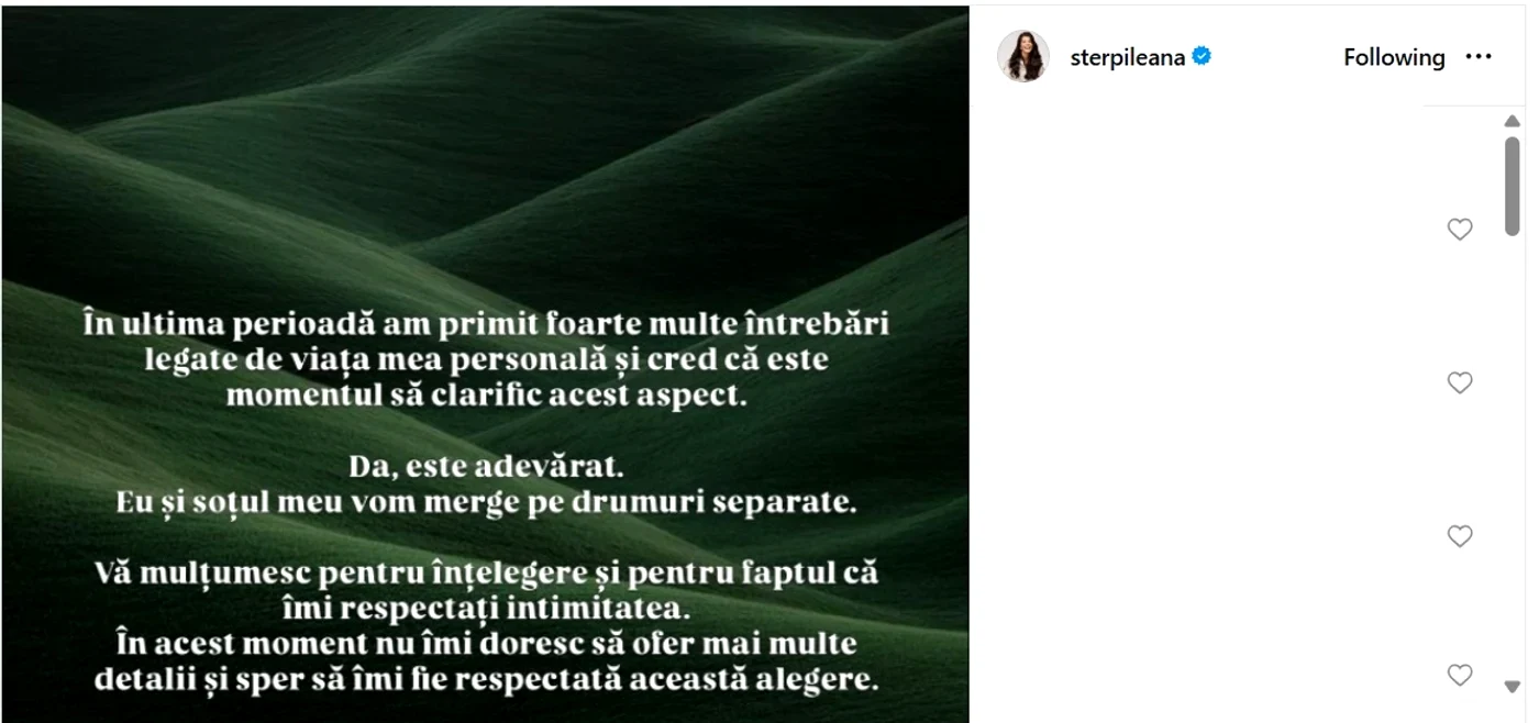 Ileana Sterp și Daniel Aloman nu mai formează un cuplu. Foto: Instagram