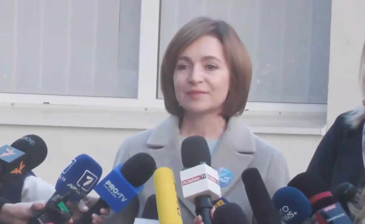 Maia Sandu a votat la ora 12:00 la o secție de votare din Chișinău. FOTO: Screenshot