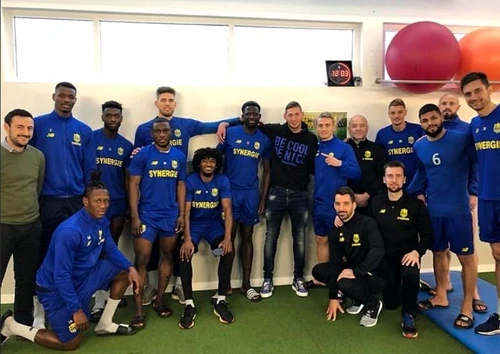 Emiliano Sala, alături de foștii colegi de la FC NantesFoto: Twitter / FC Nantes