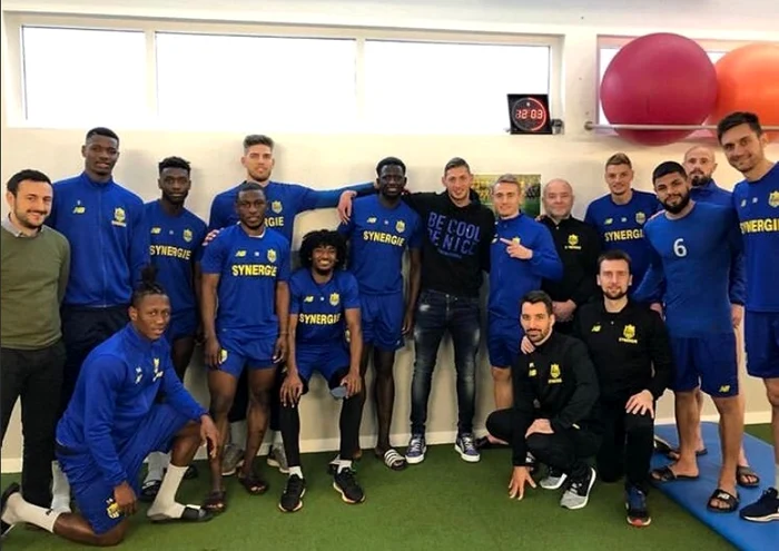 Emiliano Sala, alături de foștii colegi de la FC NantesFoto: Twitter / FC Nantes