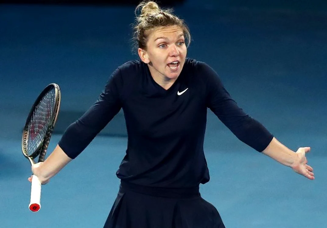 Simona Halep s-a enervat de multe ori în meci (FOTO: Guliver/ Gettyimages)