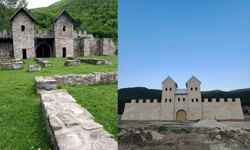 Castrul de la arutela inainte si dupa restaurare jpg