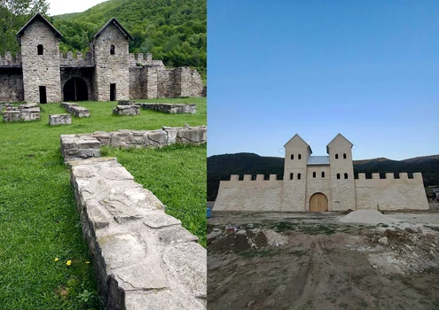 Castrul de la arutela inainte si dupa restaurare jpg