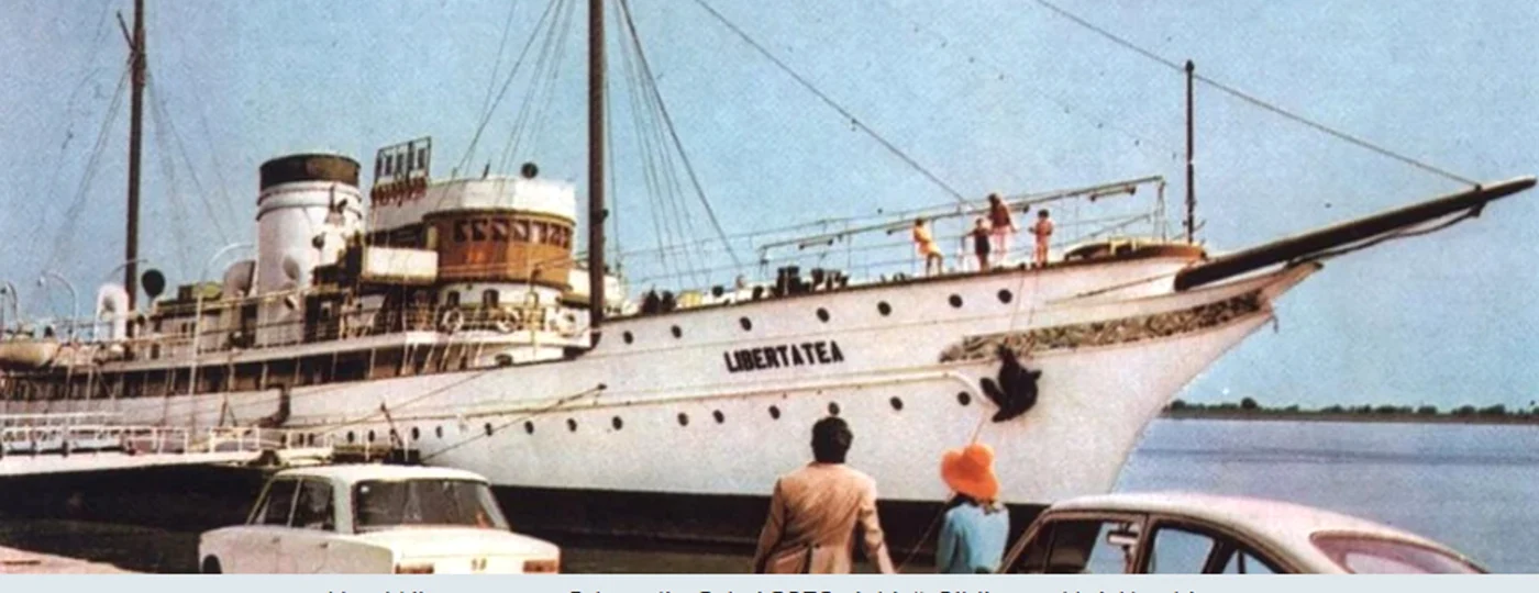 Vasul Libertatea, pe Faleza din Galați FOTO: Arhivă, Biblioteca V. A Urechia