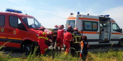 Imagine de la accidentul de pe DN24D FOTO ISU Galaţi