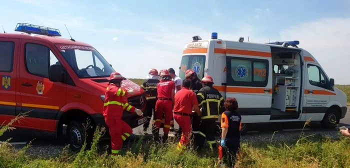 Imagine de la accidentul de pe DN24D FOTO ISU Galaţi