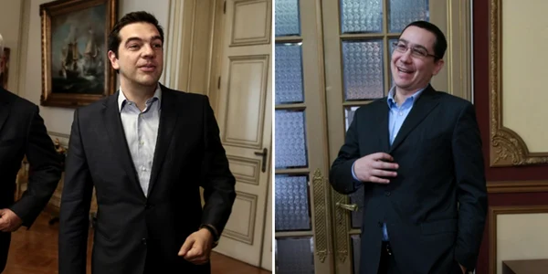 Colaj pt articol Victor Ponta si Alexis Tsipras FOTO Adevarul