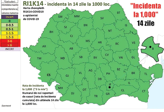 16 octombrie. Nici un județ nu mai are incidența sub 3 la mie