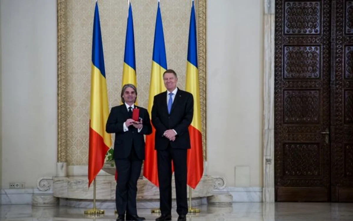 Dirijorul Ion Marin şi preşedintele Klaus Iohannis