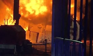 Elicopterul patroului Leicester City a luat foc la o oră de la terminarea meciului jpeg