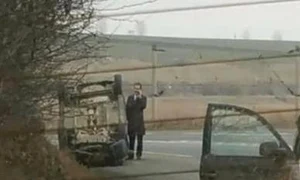 Ludovic Orban a ieşit singur din maşină jpeg