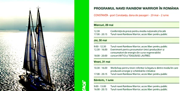 Programul navei Rainbow Warrior la Constanţa Sursa Greenpeace