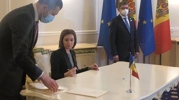 Maia Sandu a semnat cererea de aderare a Republicii Moldova la Uniunea Europeană jpeg