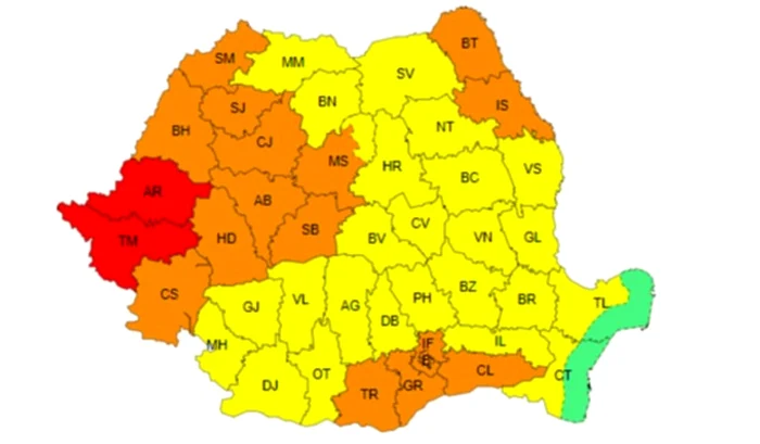 Coduri de caniculă, marți, 20 august Foto: ANM