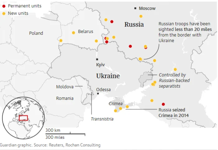 Rusia continuă să maseze trupe FOTO The Guardian