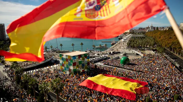 Foto: manifestație de protest la Malaga, Andaluzia