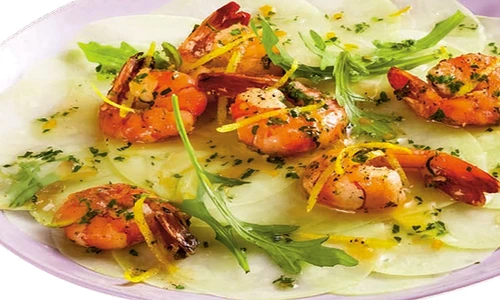 carpaccio de gulii cu creveti jpg