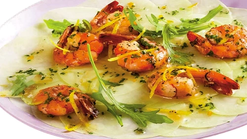 carpaccio de gulii cu creveti jpg