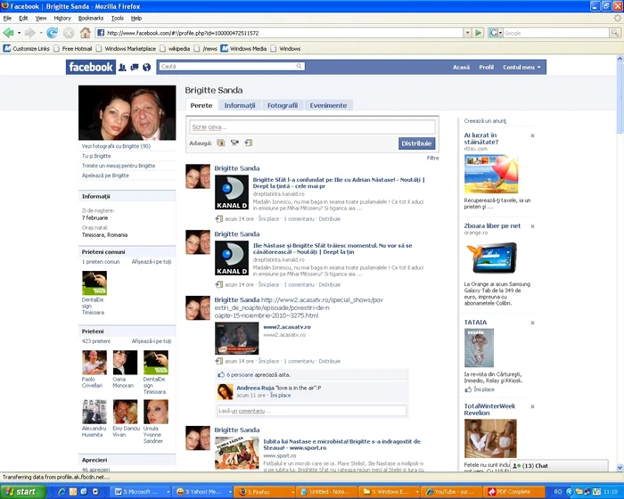 Ilie Nastase si Brigitte pe Facebook