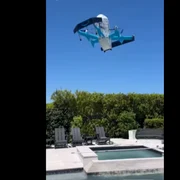 o drona a livrat un pachet unei persoane la piscina foto facebook cbs news png