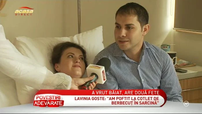 Lavinia Goste şi Marius Zorila au devenit părinţi, pe 29 august (captură: ACASĂ TV)