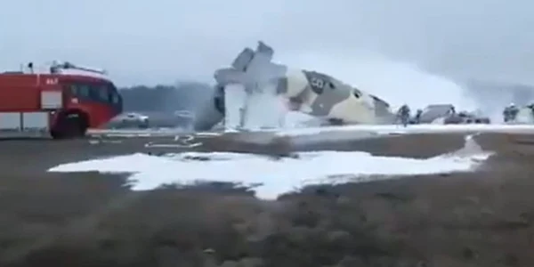 Avion Antonov-26 prabusit in Kazahstan FOTO Captura YouTube