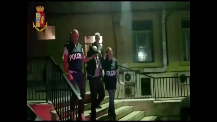 Românul reţinut de poliţia italiană în 2018. Foto captura video