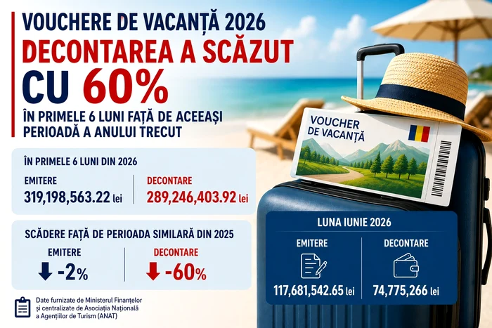 Valoarea voucherelor decontate a scăzut cu 60% în 2026 FOTO: ANAT