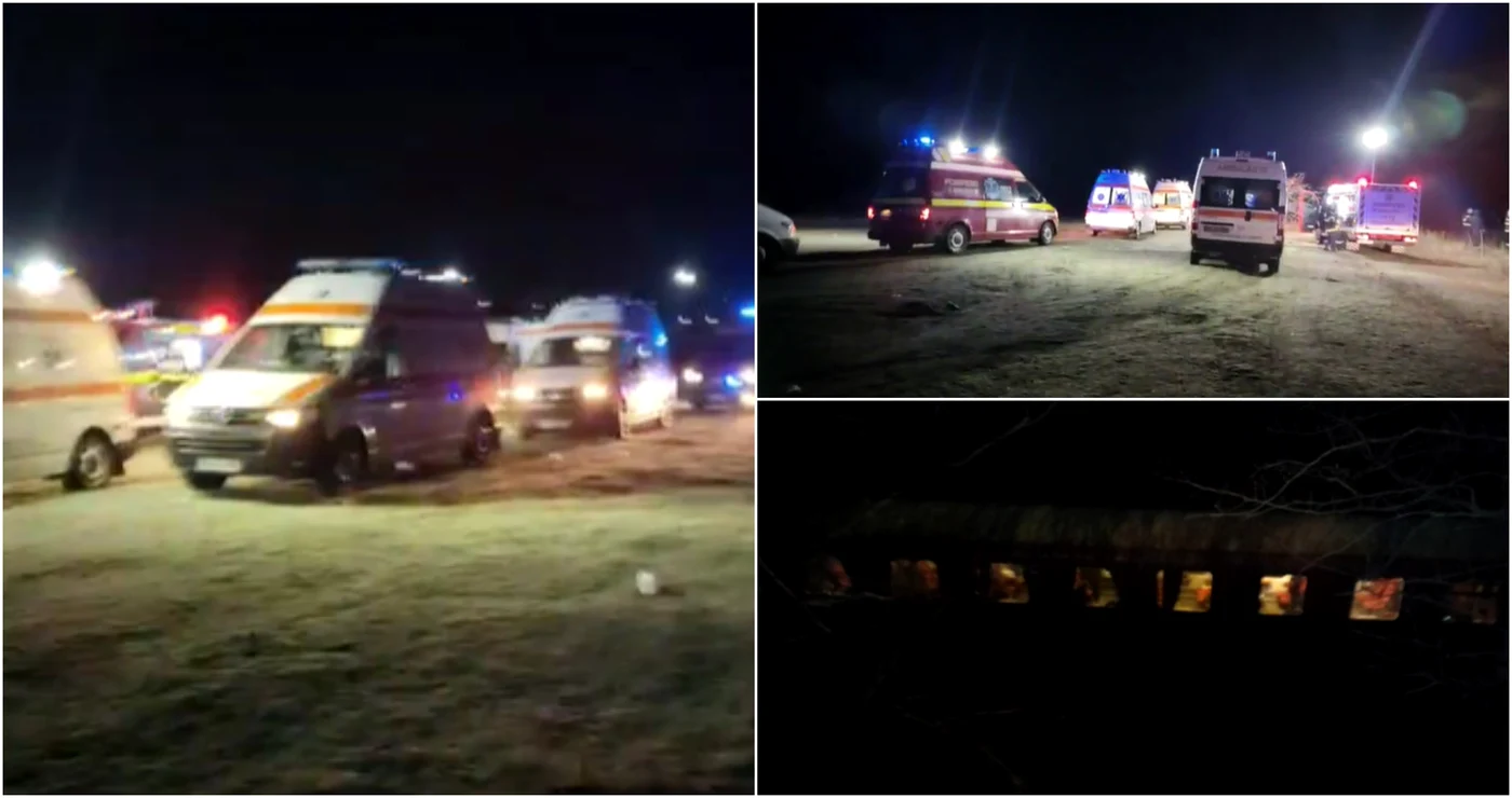 Accident feroviar în județul Teleorman FOTO captură video 