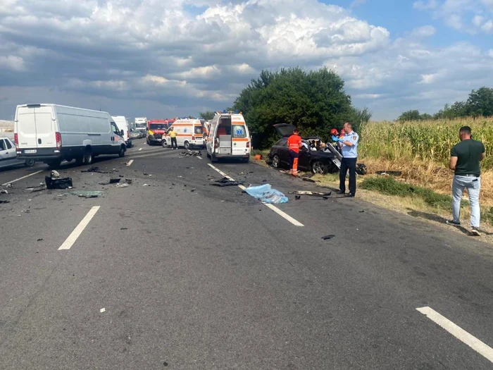 Accidentul a avut loc pe DN2, la Coşereni FOTO IPJ Ialomiţa