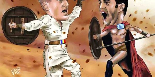 Grecia  România Caricatură Vali Ivan