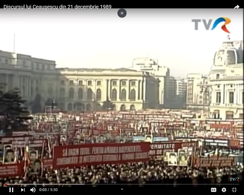 Mitingul din actuala Piață a Revoluției, din fața clădirii Comitetului Central al PCR, a început, aparent, la fel ca orice mare adunare muncitorească din vremea comunistă