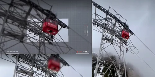 Turiști salvați cu ajutorul corzilor de alpinism din telecabinele blocate de la Bâlea Colaj