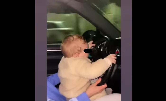 Și-a pus copilul la volan în timp ce conducea FOTO captură video vasiledale.ro