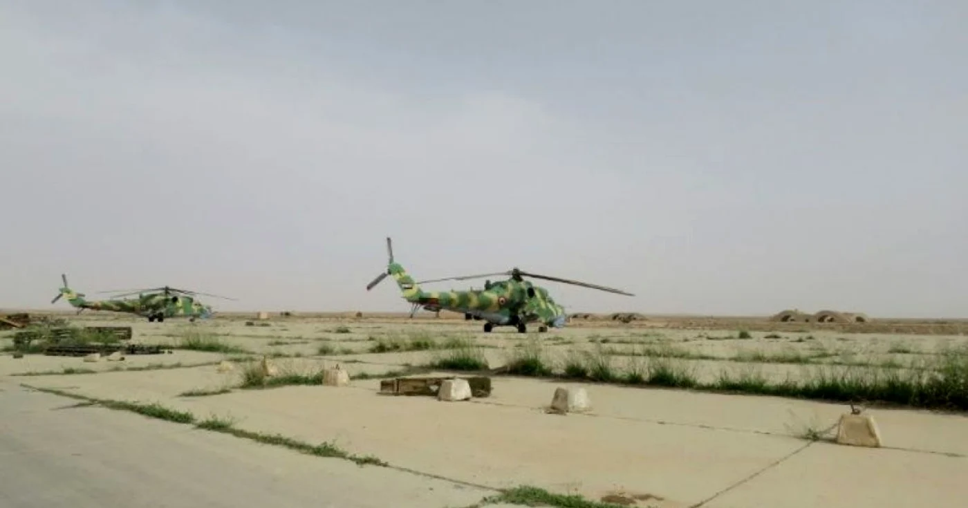 Elicopter sirian la baza Dmeir FOTO AFP