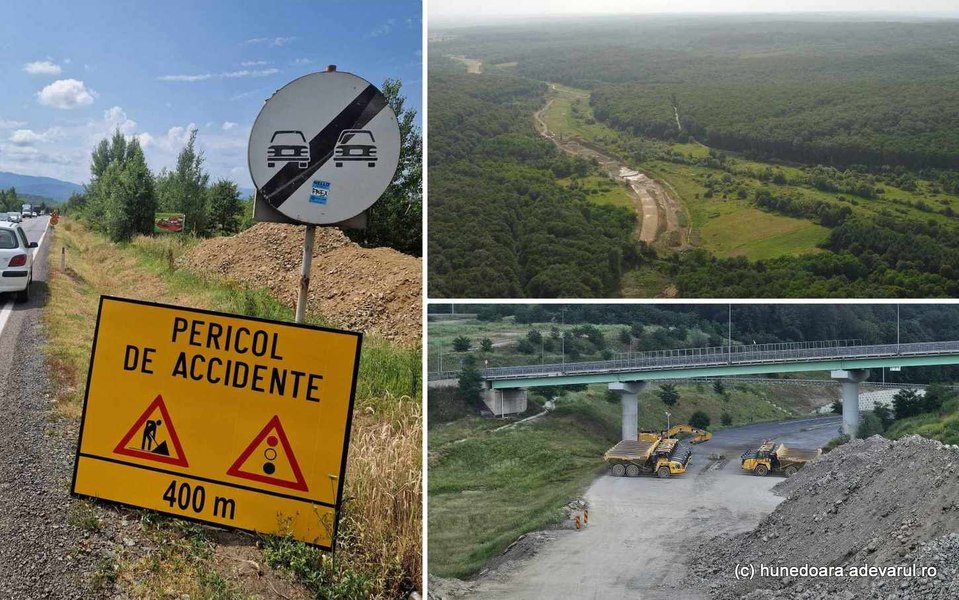Șantier aproape pustiu pe autostrada cu tuneluri, calvar pe șoseaua Deva - Lugoj: „Iar lucrați în timpul vacanțelor?” VIDEO