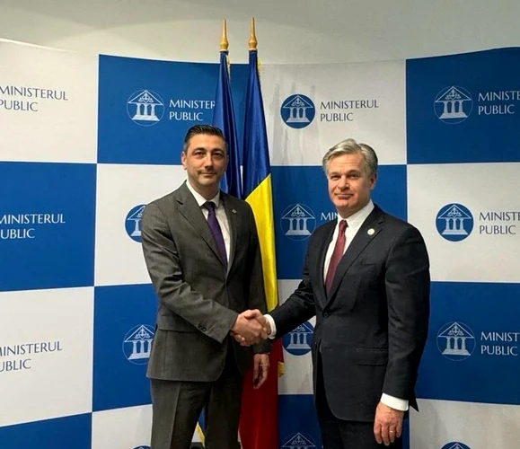 Procurorul general al PÎCCJ și directorul Biroului Federal de Investigații (FBI) Foto: PÎCCJ