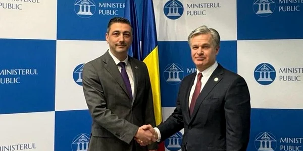 Procurorul general al PÎCCJ, Alex Florența, cu directorul Biroului Federal de Investigații (FBI), Christopher Wray jpg