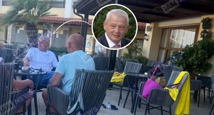 Sorin Oprescu, relaxat, la masă, în Grecia. FOTO: iAMnews