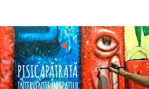 Pisica Pătrată – Intervenție în spațiul Institutului Cervantes din București: trei picturi murale jpeg